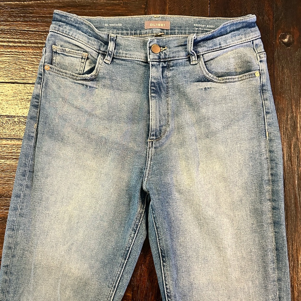 DL1961 DL Vintage Bridget Boot High Rise Instasculpt Crop Light Blue Ankle Jeans - Picture 7 of 11